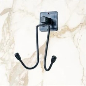 Resim Tech Butiq Kendiliğinden Yapışkanlı Siyah Paslanmaz Metal Bornoz ve Havlu Askılığı 