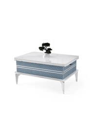 Resim Evistro Akıllı Laptop Sehpa Yemek Masası Orta Sehpa Beyaz-mavi 