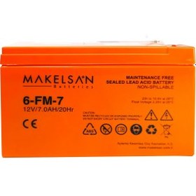 Resim MAKELSAN 12V 7Ah, Bakımsız, Kuru Akü 