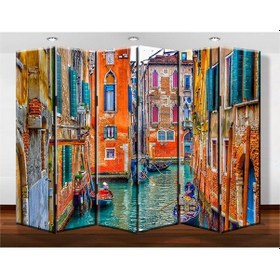 Resim Dekobul Venedik 6 Kanat Tekerlekli Kanvas Paravan 