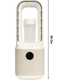 Resim Hepu Hp-F27 Beyaz Dijital Ekranlı Sessiz Masaüstü Kule Vantilatör | 9 Kademeli Hız Type-C Şarjlı Taşınabilir Mini Fan 