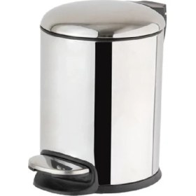 Resim System Banyo Aksesuarları Pedallı Çöp Kovası 5 L Parlak Nikel 31x23x20 cm 
