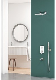 Resim Teska Ciera Üç Yönlü Duş Seti-beyaz Camlı Beyaz - Krom 