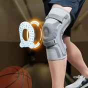 Resim 1 adet Ayarlanabilir Diz Destek Korsesi Patella Pedi ve Yan Sabitleyiciler ile - Basketbol, Halter, Koşu ve Fitness için 3 Bantlı Kompresyon Manşonu - Nefes Alabilen File Tasarım, Elde Yıkanabilir, Gri, Diz için Diz Korsesi, Spor Diz Desteği, Şık Spor Aksesuarı, Uyumlu Kayışlar, Dizler için Direksiyon, Basketbol Aksesuarı 