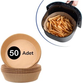 Resim Roichil 50 Adet Air Fryer Pişirme Kağıdı Tek Kullanımlık Hava Fritöz Yağ Geçirmez Yapışmaz Tabak Model 