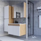 Resim TETA HOME Tokyo 80 Cm Mdf Banyo Dolabı Seti Boy Dolabı 