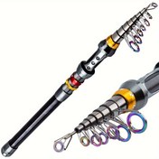 Resim Tuzlu su balıkçılığı için Karbon Fiber Teleskopik Olta Kamışı, 1.8-3.6m, Orta-Hafif Aksiyon, Döner Kamış 