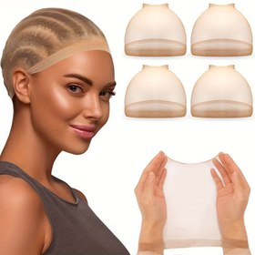 Resim 4 ADET / 2 paket Görünmez Hd Peruk Şapkası İnce Çorap Şapkası Naylon Esnek Ağ Peruk Kapları Saç Ağı Örgü İçin Şeffaf Hd Peruk Şapkası 