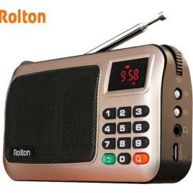 Resim Ganbao Altın Rolton W405 Dijital Mini Mp3 Müzik Çalar Taşınabilir Fm Radyo Hoparlör El Feneri ile Tf USB Disk Oynatıcı (Yurt Dışından) 