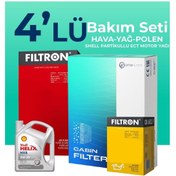 Resim Filtron Dacia Logan 1.5 Dizel Filtre Bakım Seti Shell Motor Yağlı (2012-2018) 4 Lü 