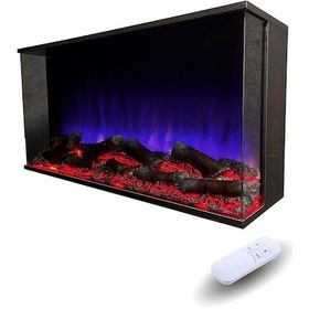 Resim Arif Şömine Dekoratif Elektrikli Şömine - 120x30x25 Cm - Kumanda, Bluetooth Hoparlör Ve Odun Sesi 