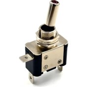 Resim Toggle Switch 1-0 Kırmızı Ledli Metal Anahtar 3 Pin 12V Toggle Switch 