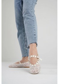 Resim Kindep Park Md Trok Detaylı Dantel Kadın Babet Beyaz Beyaz 