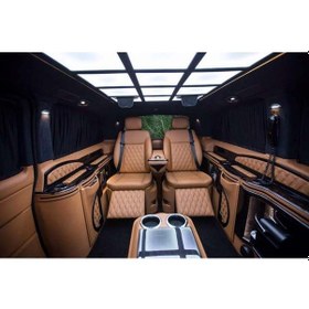 Resim Mercedes Vito Ekstra Uzun Vip Pileli Perde Alcantra Siyah 1 ADETLİ SET 