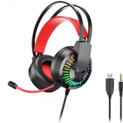 Resim Skycity Ovleng Gt68 Işık Efektli Oyun Kulaklığı - Mikrofonlu, 3.5mm Ve Usb Bağlantılı, Kırmızı 