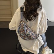 Resim Bohem Çıngırak Kadınlar Sırt Çantası, Çok Cebi Olan Plaid Naylon Fanny Paketi, Çeşitli Occasions için Kasa Kapanması ve Polyester Astarlı Rahat Seyahat Çapraz Vücut Çantası 