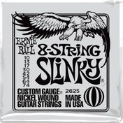 Resim Ernie Ball P02625 Slinky Electric Nickel Wound 8 Telli 0.10 - 0.74 Elektro Gitar Teli 