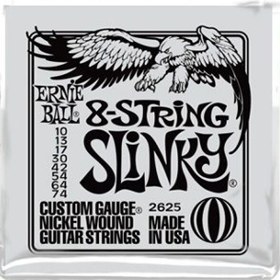 Resim Ernie Ball P02625 Slinky Electric Nickel Wound 8 Telli 0.10 - 0.74 Elektro Gitar Teli 