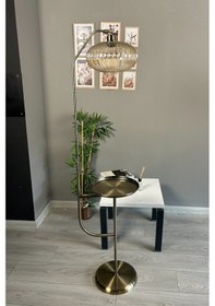 Resim Elegant Bal Cam Eskitme Gövde Tepsili Lambader Dekoratif Metal Oturma Odası Çalışma Odası Zemin Natural 