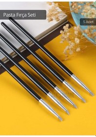 Resim 5 Li Set Pasta Fırçası Silikon Yağlı Boya Fırçası İnce Uçlu Fırça Yüz Boyası Fırçası El İşi Fırça 