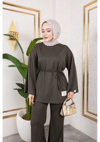 Resim Nevayla Moda Mevsimlik Modal Kumaş Takım - T114 Haki 