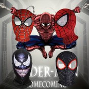 Resim Marvel Spider-Man ve Venom Mask Set - Kırmızı ve Siyah Örümcek Tasarımı, Ağ Deseni, Cadılar Bayramı, Doğum Günü Partileri ve Kostüm için Mükemmel, Festive Aksesuarlar|Spiderman Temalı|Dayanıklı Kumaş 