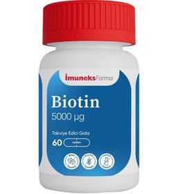 Resim İmuneks Farma Biotin 5000 Μg İçeren Takviye Edici Gıda 60 Tablet 