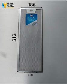 Resim Siemens Uyumlu Davlumbaz 18,6x51,5 Cm Tek Tırnaklı Aspiratör Yağ Filtre 