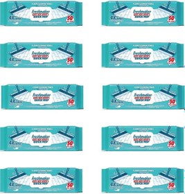 Resim Freshmaker Karbonat Ve Beyaz Sirke Katkılı Yüzey Yer Temizlik Mandallı Mop Havlusu - 50'li 10 Paket Beyaz 