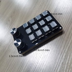 Resim Windows Mekanik Klavye, 12 Tuşlu, 2 Döner RGB Işıklı, Tasarımcı Klipsli, Sıcak Değiştirilebilir Tek Elle Kullanım Makro Kısayol Kopyala ve Yapıştır 