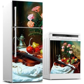 Resim Buzdolabı Ve Bulaşık Makinası Beyaz Eşya Sticker Kaplama Keman Çi 