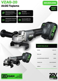 Resim Voltz VZAG-20 Akülü Taşlama 
