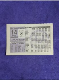 Resim 14 Eylül 2002 Takvim Yaprağı - Nostalji Koleksiyonluk Takvim Yaprağı A 