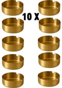 Resim Mucit Home Küllük Gold Paslanmaz Çelik 10 Lu Kül Tablası Küllük Seti 