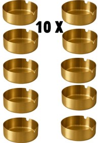 Resim Mucit Home Küllük Gold Paslanmaz Çelik 10 Lu Kül Tablası Küllük Seti 