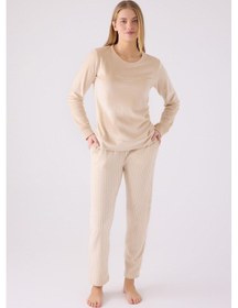 Resim Pierre Cardin Kadın Krem Pijama Takımı Pc8916-s-v2 Krem 