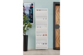 Resim 5 Kapaklı Metal Ayakkabılık Beyaz 