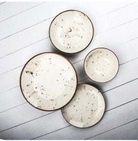 Resim Tulü Porselen Reaktif 24 Parça Yemek Takımı 