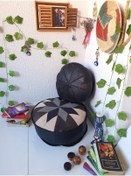 Resim Ottoman Pouffe El Yapımı Hakiki Kuzu Deri Iskandinav Bahçe Balkon Bungalov Puf Yer Minderi 60ve40cm(DOLGULU) 