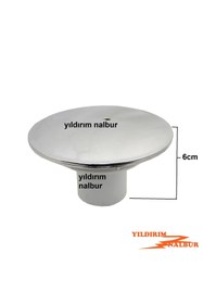 Resim yıldırım nalbur Lüks Duş Teknesi Kapak Büyük Kafa Duble Boy Lüks Krom Plastik Kapak Küvet Sifon Kapağı 