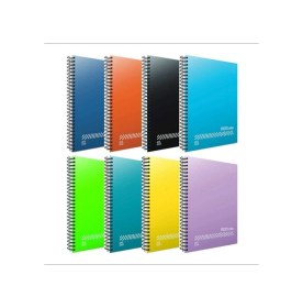 Resim Fresco Spiralli Pp Kapak A4 120 Yaprak Defter Seti - 4 Kareli, 4 Çizgili 8'li 