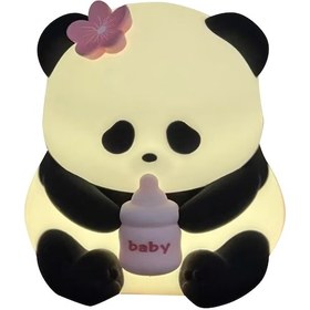 Resim Shineyee Panda Oturma Figürü Led Gece Lambası, Dokunmatik Sensörlü, Göz Koruyucu, Odalar İçin Stüdyo Aydınlatması, Silikon Malzeme, 3 Çiçek Dıy Seti Diğer 