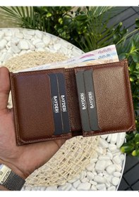Resim Bayderi Cacna Hakiki Deri Kibar Erkek Cüzdan - Taba 