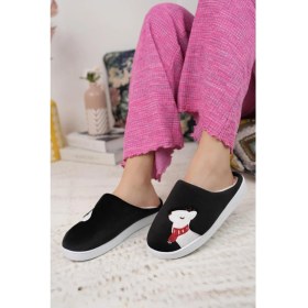 Resim Modafrato Kutup Ayısı Kadın Ev Terliği Kışlık Yünlü Terlik Ses Yapmayan Taban 