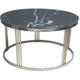 Resim Brc C Orta Sehpa Model 1066 Siyah Mermer Temper Cam Metal Transmi 