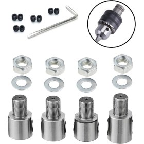 Resim Depolife Mandren Motor Için Bağlantı Şaftı Somunlu Kaplin Adaptör Mandren 5MM-6MM-8MM-10MM Mil Uyumlu 4lü 