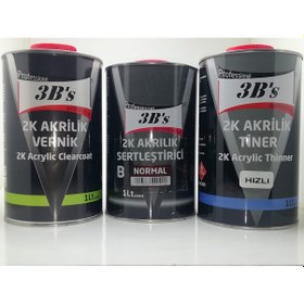 Resim 3BS 2K Akrilik Vernik+Sertleştirici+ Tiner Takım 1Lt 