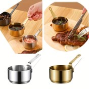 Resim Kulplu paslanmaz çelik sos kabı, biftek sosu kabı, soya sosu, domates sosu, barbekü sosu için uygun - parti, restoran, mutfak kullanımı 