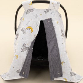 Resim Puset Örtüsü - Çift Taraflı - Antrasit Waffle - Gri Tavşan 