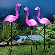 Resim Güneş Enerjili Flamingo Işıklar 3'lü Set, Dış Mekan Bahçe Aydınlatması, Flamingo Bahçe Dekorasyonu, Doğum Günü Noel Yeni Ev Hediyesi, Veranda Çim Yürüyüş Yolu için 